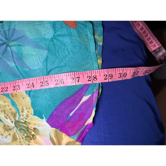 Maggie Sweet vintage tropical floral‎ sheer button down shirt womens medium 90s - Picture 6 of 7